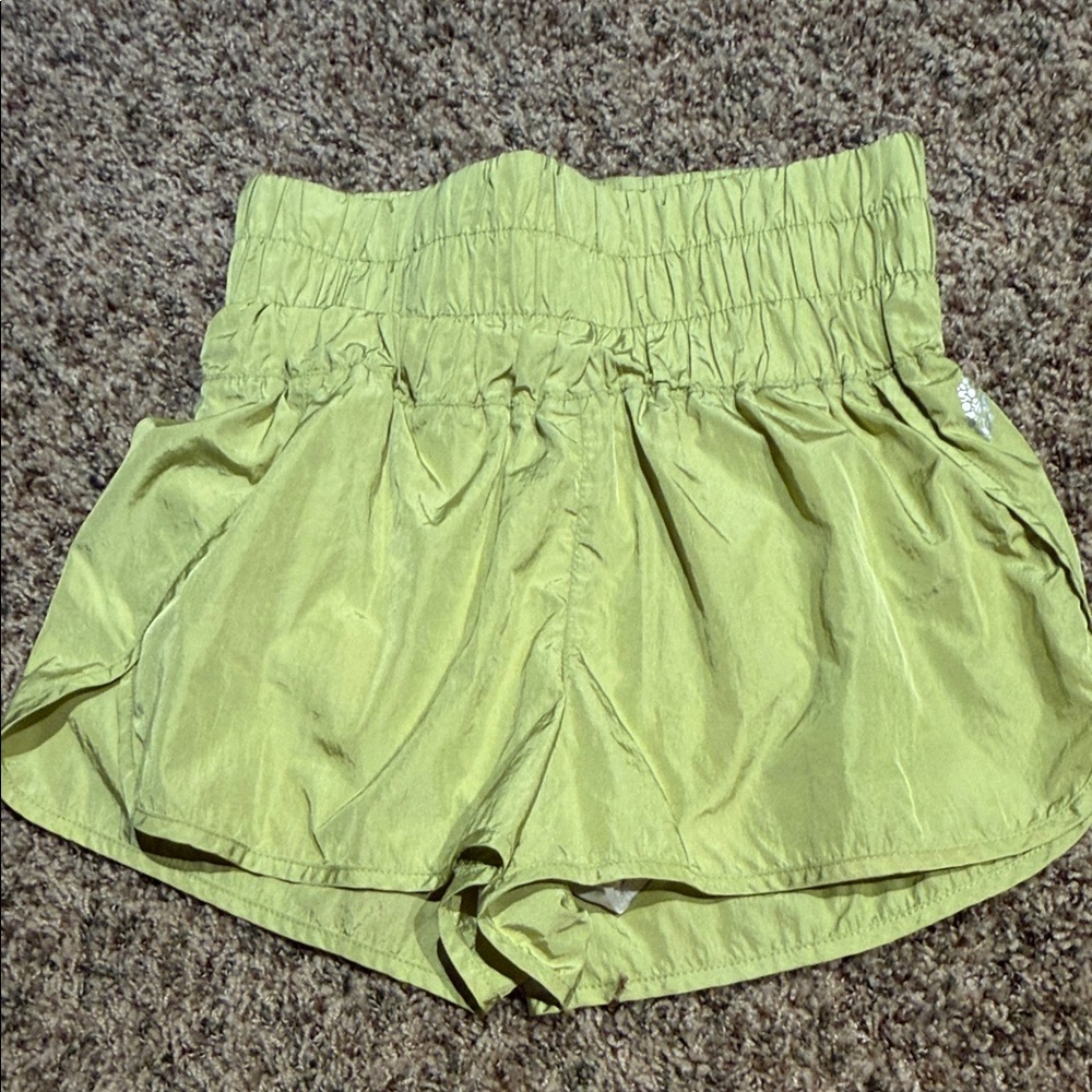 FP Movement by Free People High-Waist Lime Green Running Shorts